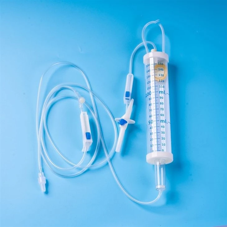-Disposable infusion set with burette